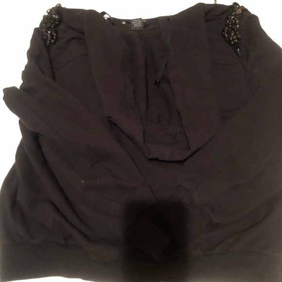 Focus Sport size  XL black asymmetrical embellished sweatshirt - Picture 11 of 14